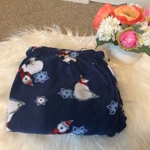 Fleece polar bear pajama pants
